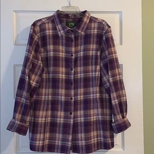 NWOT Purple Plaid Flannel Shirt XL